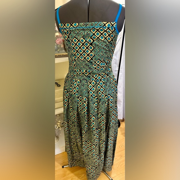 Wowzers Halter Maxi Dress Sz S Brightly Colored Unique Rainbow Decoration India - Picture 7 of 12